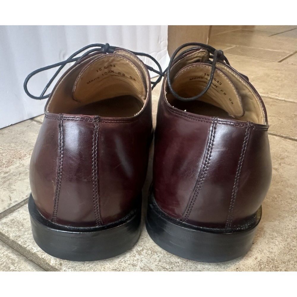 JOHNSTON & MURPHY MENS BROWN ALL LEATHER CAP TOE DRESS SHOE, SIZE‎ 10.5M - Picture 7 of 12